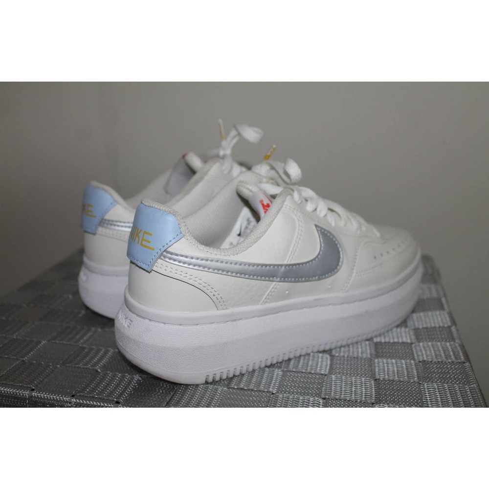NIKE Court Vision Alta Ltr Women’s Size 7 - DV2176-001: White/Silver